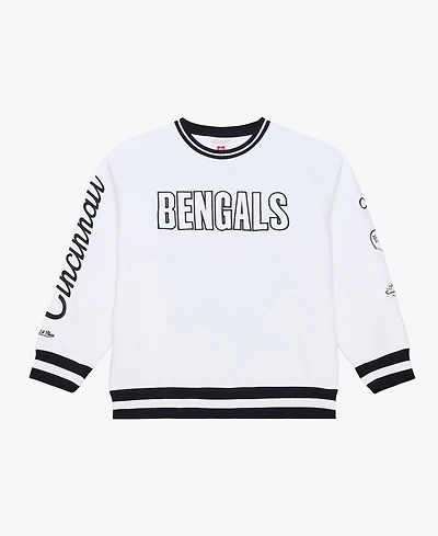 Mitchell & Ness Men's White Cincinnati Bengals Arctic Fleece Sweatshirt