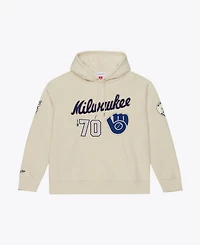 Mitchell & Ness Men's Cream Milwaukee Brewers Yacht Rock Fleece Hoodie