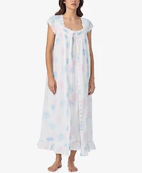 Eileen West Women's Floral Cap-Sleeve Ballet Nightgown