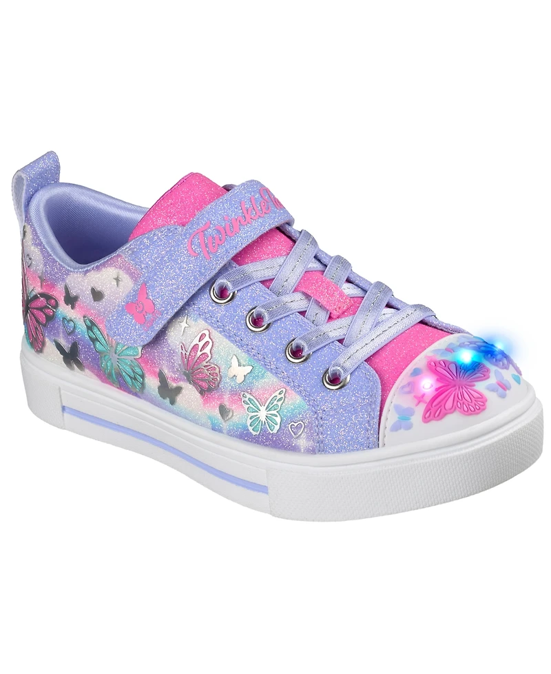 Skechers Little Girls Twinkle Toes: Sparks - Butterfly Sky Light-Up Fastening Strap Lifestyle Sneakers from Finish Line