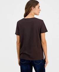 Guess Women's Tiger Eyes Graphic Crewneck Cotton Easy T-Shirt