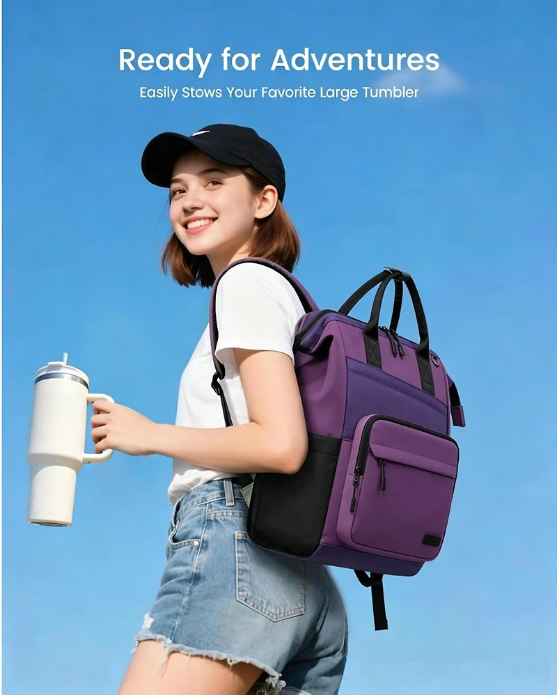 Lovevook Laptop Backpack for Women, 15.6 Inch Travel Backpack for Work College Business, Water Resistant Teacher Nurse Bag