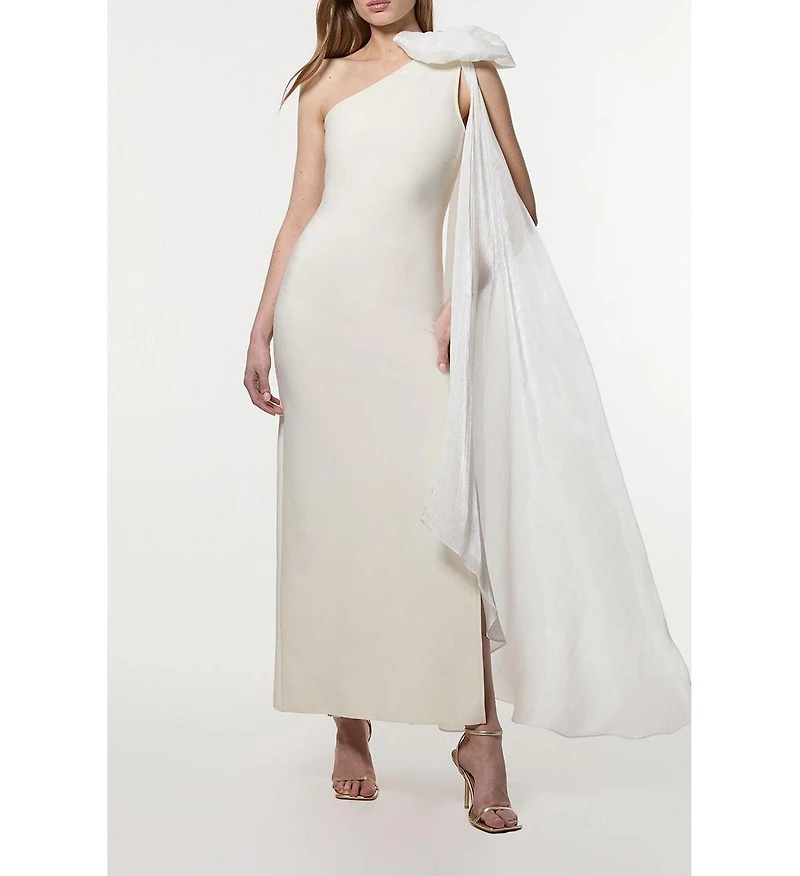 Karen Millen Women's Shoulder Bow Cape Detail Maxi Dress