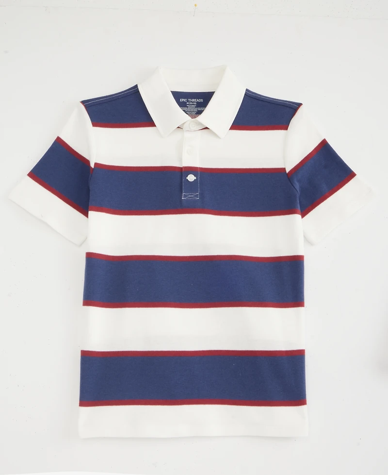 Epic Threads Boys' Xs-xl Striped Rugby Polo, Macy's Exclusive