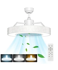 Costway 23' inch Led Light Adjustable Color 3 Speeds Remote Control Fan