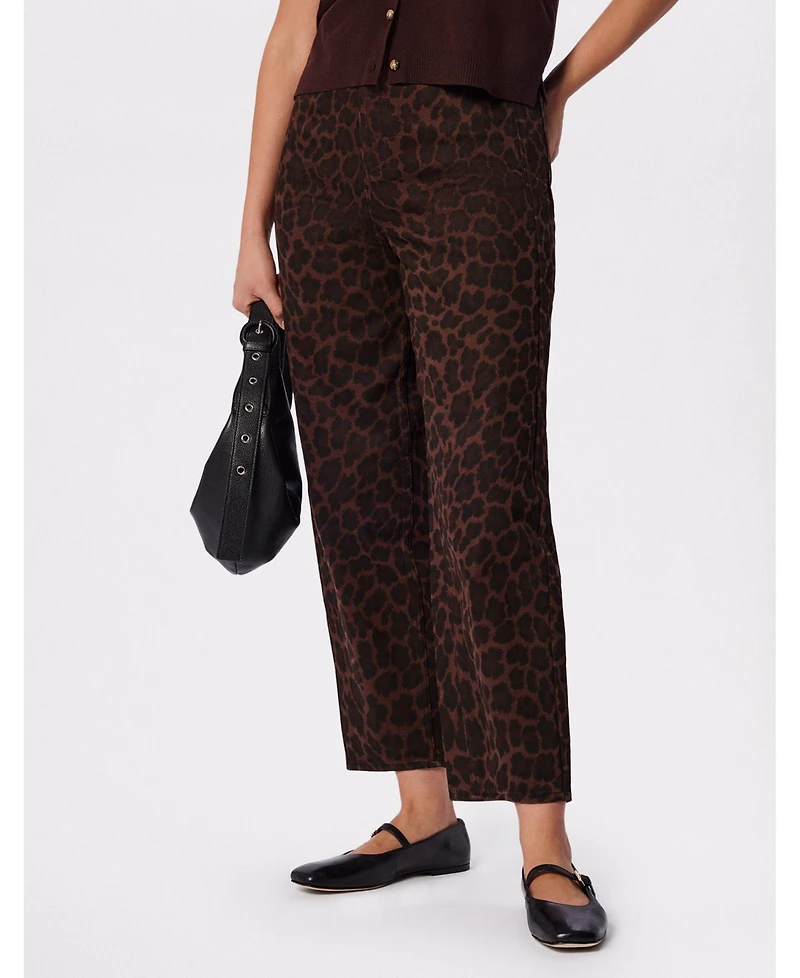 Whistles Women's Leopard Print Barrel Jean