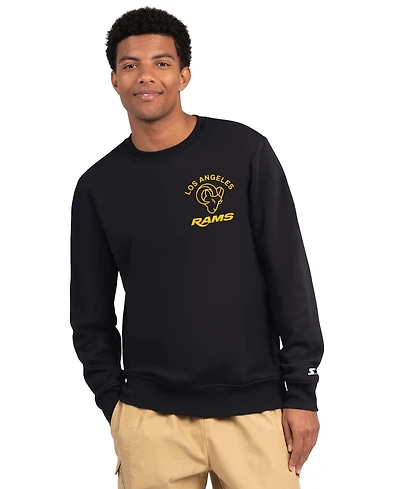 Starter Men's Black Los Angeles Rams Port Co Sweatshirt