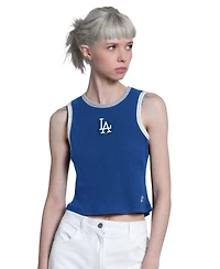 Starter Women's Royal Los Angeles Dodgers Cooperstown Play the Ball Crop Tank Top