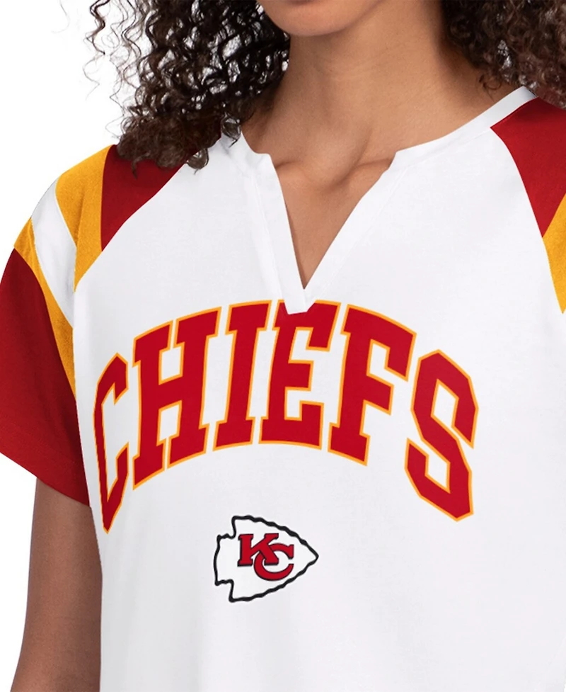 Starter Women's White Kansas City Chiefs Game On Notch Neck T-Shirt