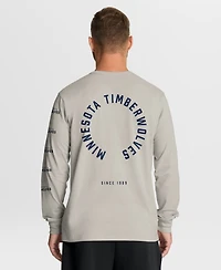 Fanatics Men's Cream Minnesota Timberwolves Crossover Collection Ball Screen Action Premium Long Sleeve T-Shirt