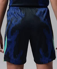 Jordan Big Boys and Girls Blue Brazil National Team Dri-fit Stadium Replica Shorts