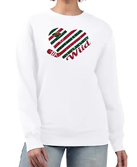 G-iii 4Her by Carl Banks Women's White Minnesota Wild Heart Graphic Pullover Sweatshirt