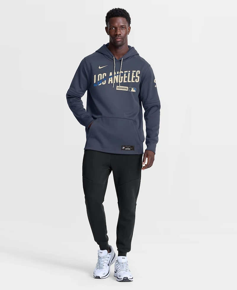 Nike Men's Navy Los Angeles Dodgers Authentic Collection City Connect Therma-fit Hoodie