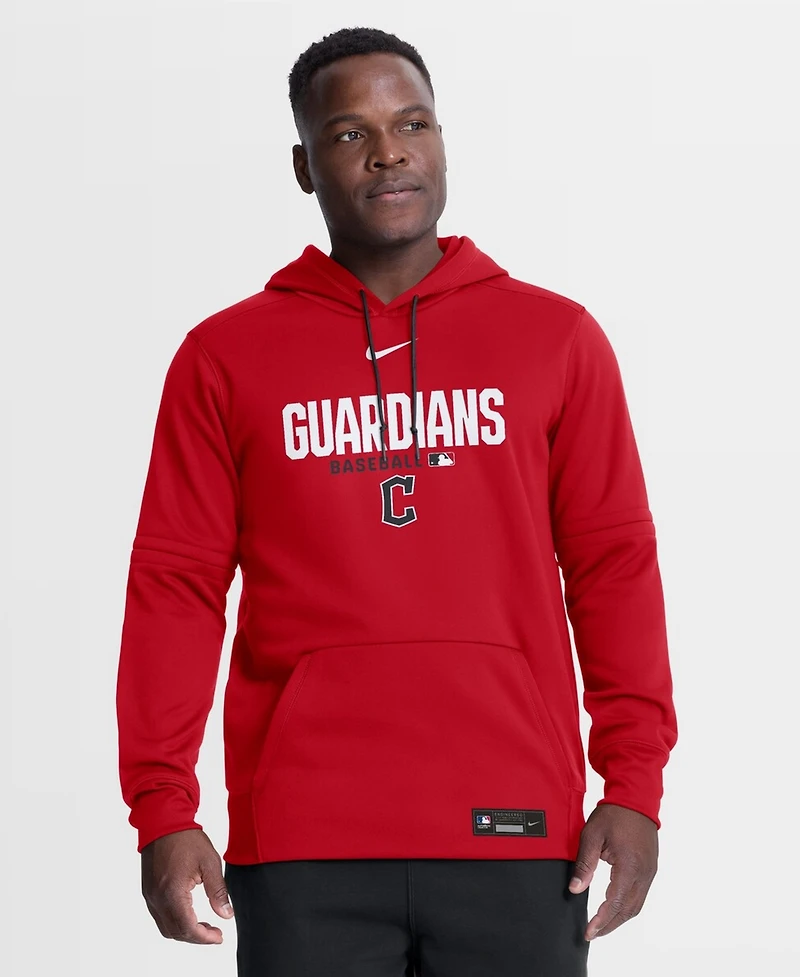 Nike Men's Red Cleveland Guardians Authentic Collection Therma-fit Hoodie