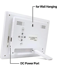 Jall 8 Inch Large Screen Digital Day Clock – 2 to 5 Alarms Auto Dimming Am Pm Date Month – Plug in Great for Dementia and Elderly