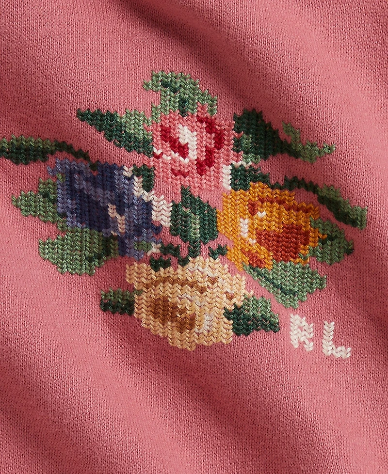 Polo Ralph Lauren Baby Girls' Floral Fleece Sweatshirt and Skirt, 2-Piece Set