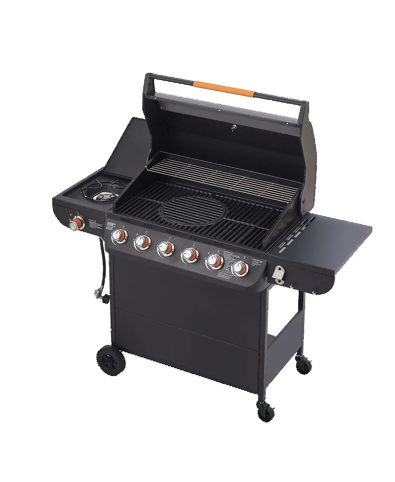 Asagikoiai 6 Burner Propane Gas Grill with Side Burner, 72000 Btu Stainless Steel Outdoor Bbq