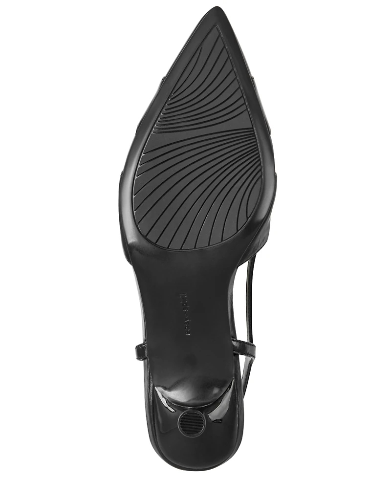 Easy Spirit Women's Kaisley eFlex Cutout Leather Slingback Kitten Heel Pumps