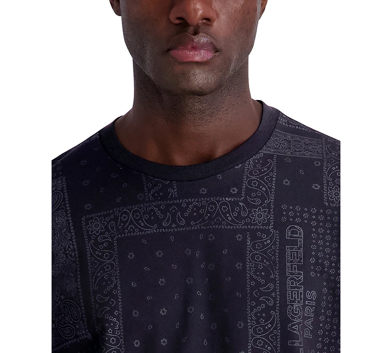Karl Lagerfeld Paris Men's Bandana Print T-Shirt