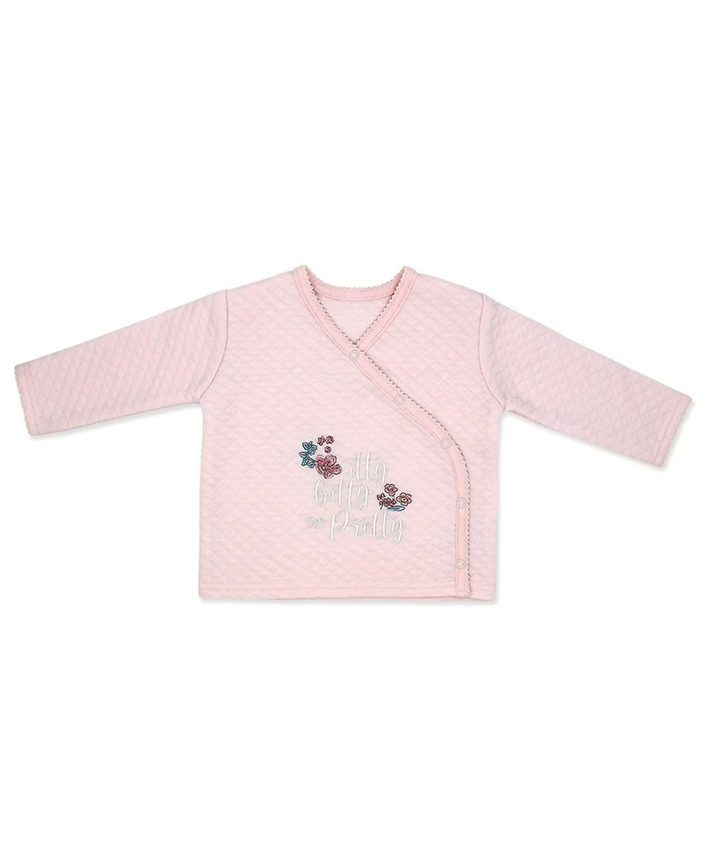 Baby Mode Girls' Long-Sleeve Top, Pant and Cap, 3-Piece Set
