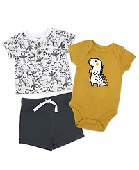 Baby Mode Boys' Short-Sleeve T-Shirt, Bodysuit and Shorts