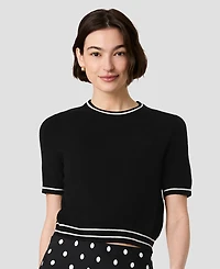 French Connection Women's Babysoft Short-Sleeve Rib Stripe Top