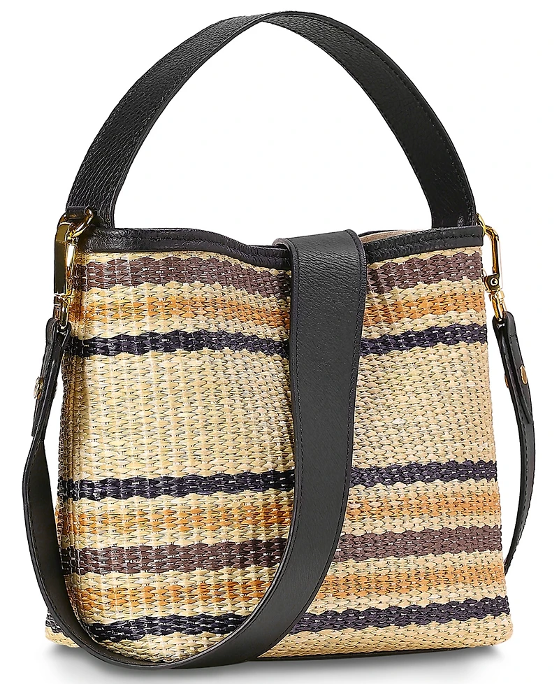 GiGi New York Tate Raffia Small Bucket Handbag