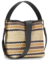 GiGi New York Tate Raffia Small Bucket Handbag