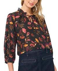 Vince Camuto Women's Ruffle V-Neck Peasant-Sleeve Top