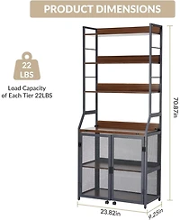 gaomon 70 Inch Industrial 2-in-1 Bookshelf Desk with Storage Shelves, Floor Standing Study Desk and Bookcase Combo for Home Office, Living Room