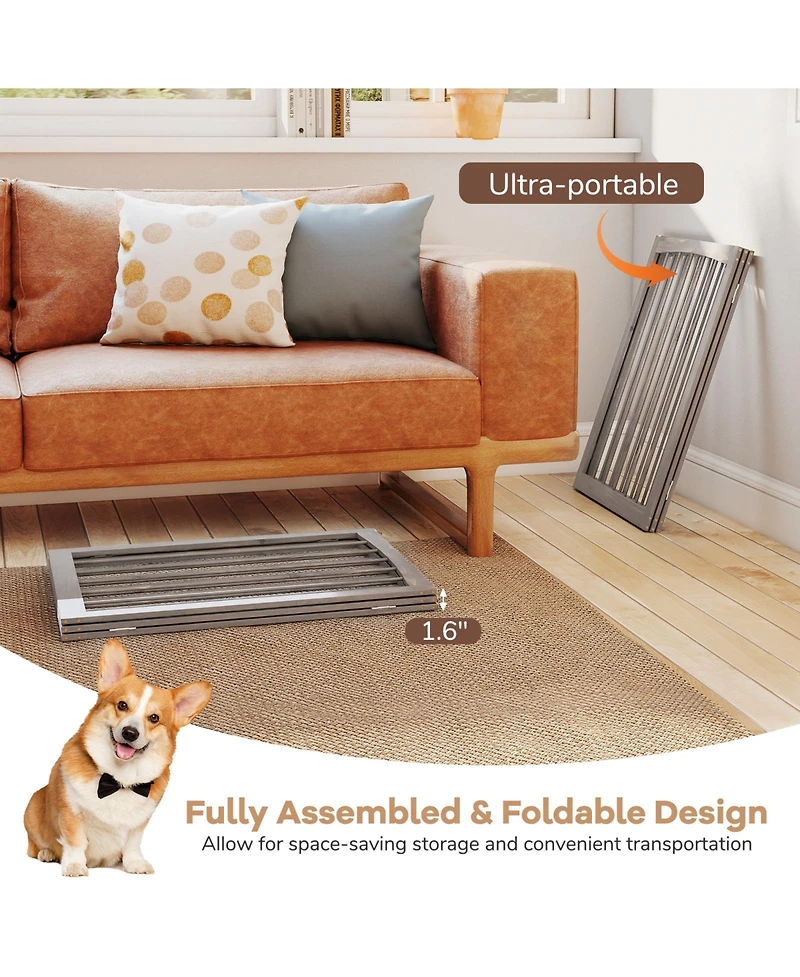 Cozito 30 in Tall Wooden Pet Fence for Cats, Small and Medium Dogs