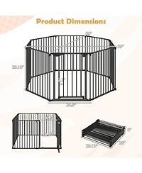Cozito 8-Panel Extra Wide Adjustable Gate with Auto-Close Door