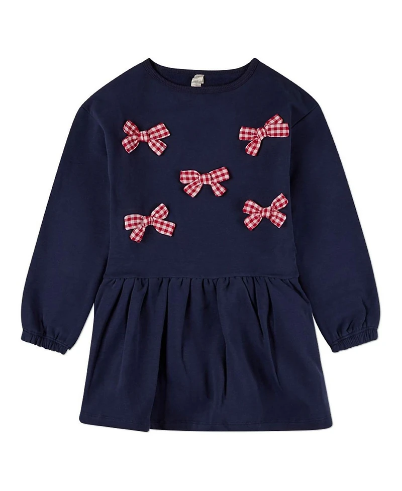 MeMoi The Gingham Bow Sweatshirt Dress - Child
