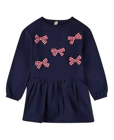 MeMoi The Gingham Bow Sweatshirt Dress - Child