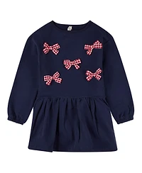 MeMoi The Gingham Bow Sweatshirt Dress - Child