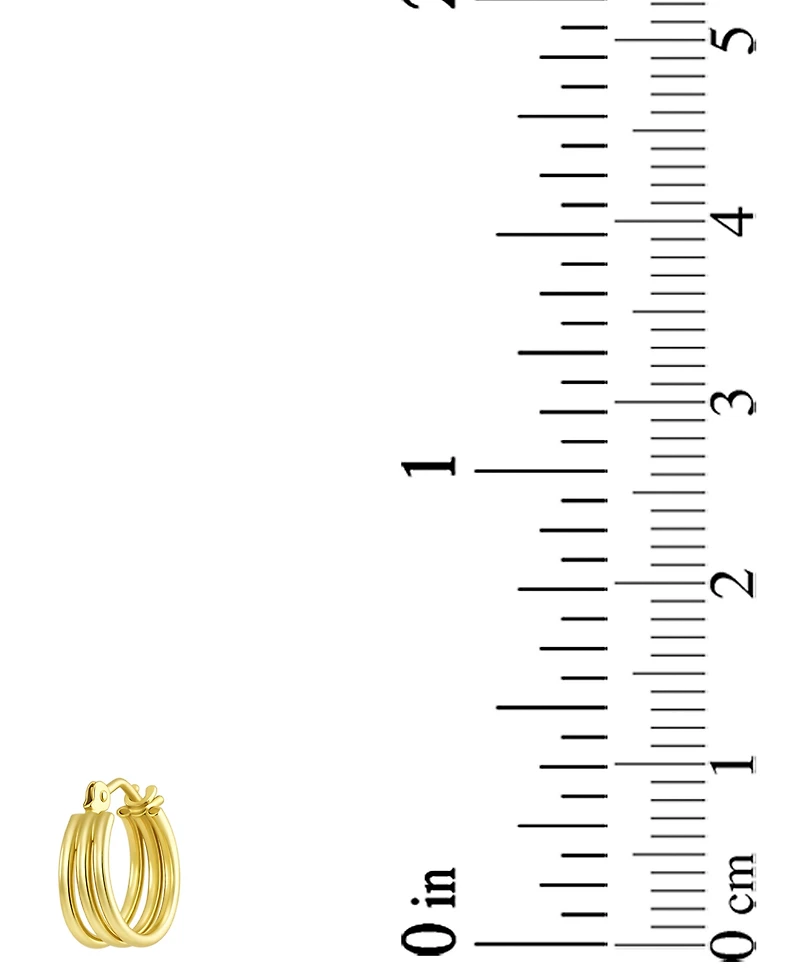 Macy's Three-Row Huggie Hoop Earrings in 10k Yellow Gold