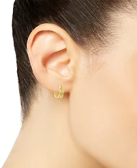 Macy's Three-Row Huggie Hoop Earrings in 10k Yellow Gold