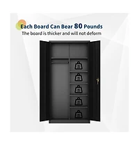 gaomon 74 Inch Heavy-Duty Steel Storage Cabinet, Freestanding Closet with Locking Doors, Adjustable Shelves