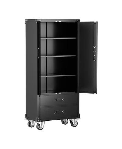 gaomon 67 Inch Metal Storage Tool Organizer, Lockable Heavy Duty Steel Cabinet with Wheel for Garage, Home, Office, Workshop