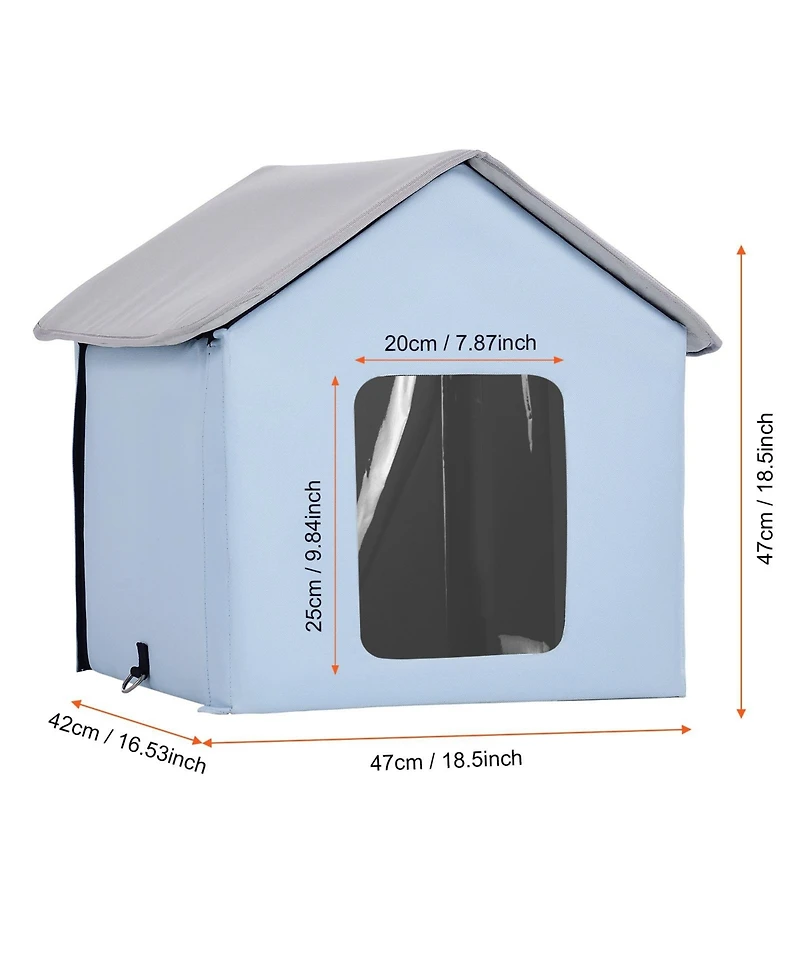 Cozito Heated Cat House, Small Outdoor Foldable Kitty Shelter with Timer and Heated Pad