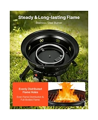 Cozito Propane Fire Pit, 24 inches 53000 Btu Portable Gas Fire Pit with Grill Grate