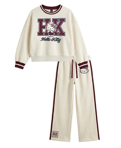 Hello Kitty Girls' 2T-6X Long-Sleeve Sweatshirt and Pants, 2-Piece Set