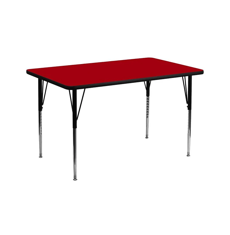 Emma+Oliver 30X60 Rectangle Laminate Adjustable Activity Table