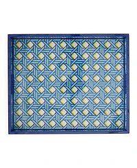 Jonathan Adler Basketweave 17" Lacquer Tray