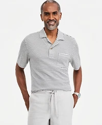 Club Room Men's Textured Knit Striped Popover Polo Shirt, Macy's Exclusive