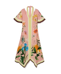 Reiss Women's Floral-Print Cut-Out Midi Dress