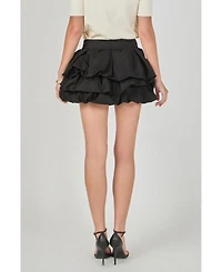 endless rose Women's Tiered Bubble Mini Skirt