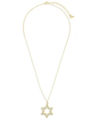 Sterling Forever Rhodium-Plated Brass Pave Cubic Zirconia Star of David Pendant Necklace