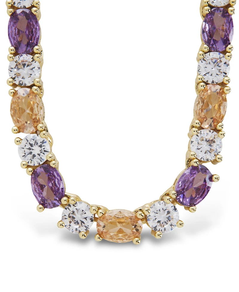 Sterling Forever Rhodium-Plated Brass Ophelia Tennis Necklace