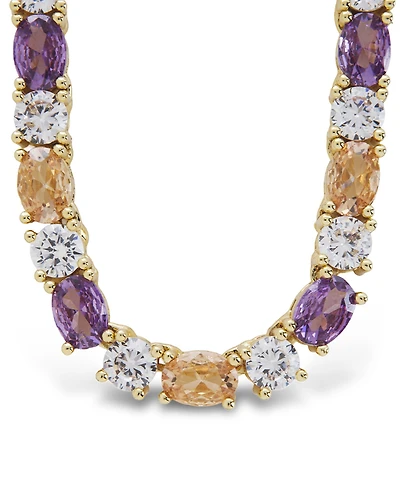 Sterling Forever Rhodium-Plated Brass Ophelia Tennis Necklace